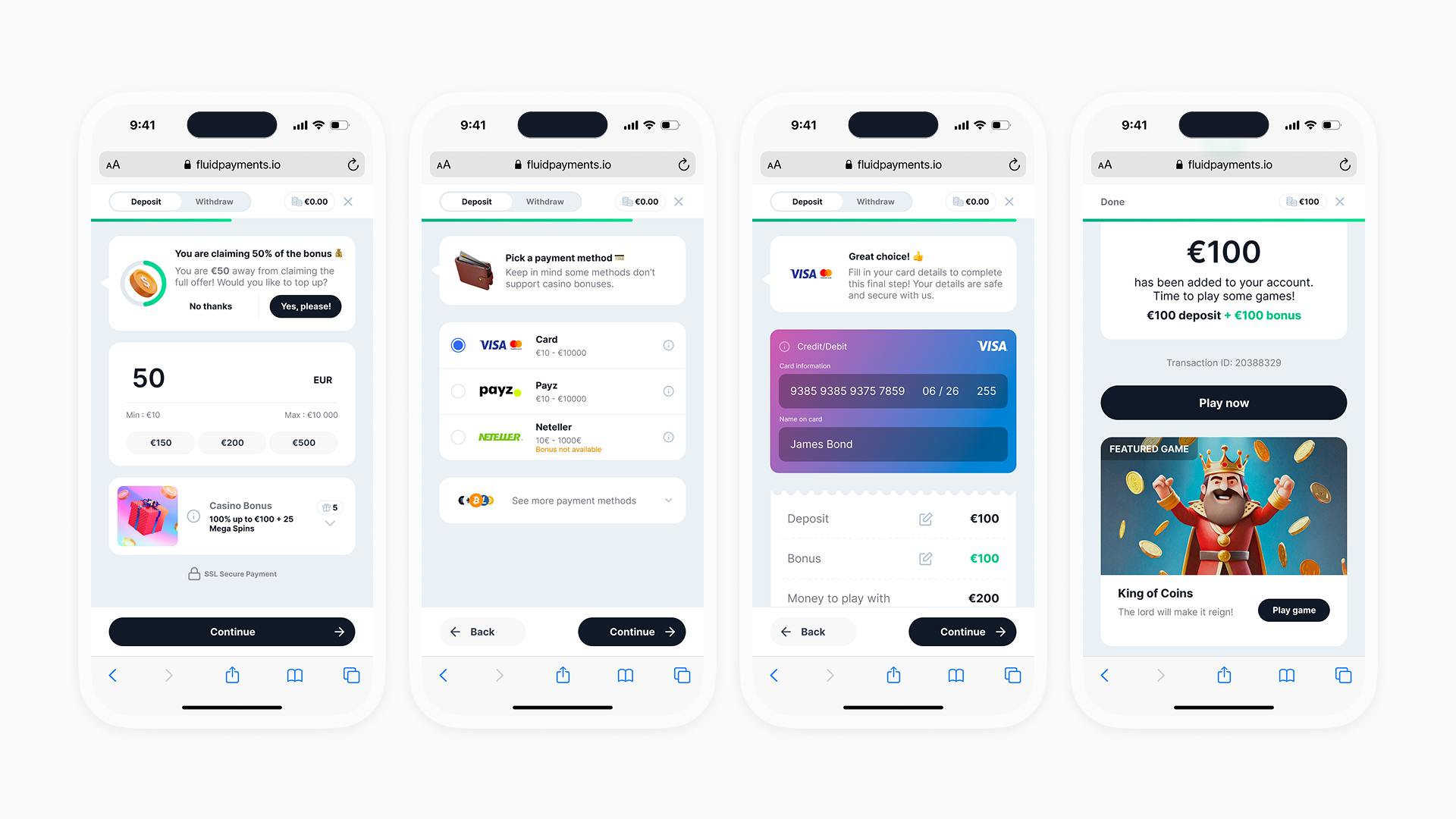 See it in action — the deposit flow
